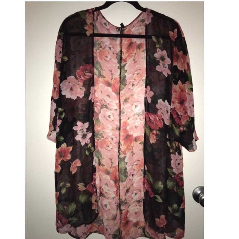 Black Kimono with Roses